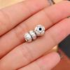 Sterling Silver S999 Double Lotus Flower Beads for DIY Red String Bracelet, 3D Pure Silver Jewelry Accessories.