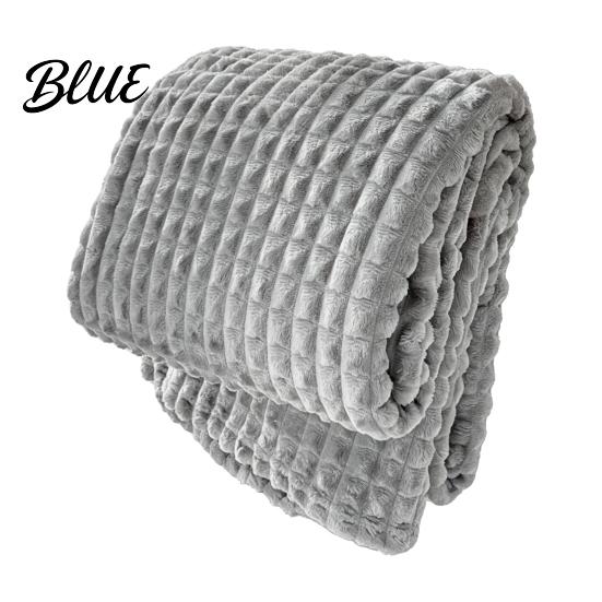 Thermal Insulation Blanket for Autumn Waffle Textured Fleece Throw Blanket Solid Color Milk Flannel Grid Cut Texture Sofa Plush Soft Warm Cozy Couch