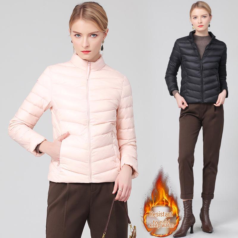 Women's Lightweight White Duck Down Jacket - 2026 Autumn/Winter, Warm Versatile Outerwear with Stand Collar