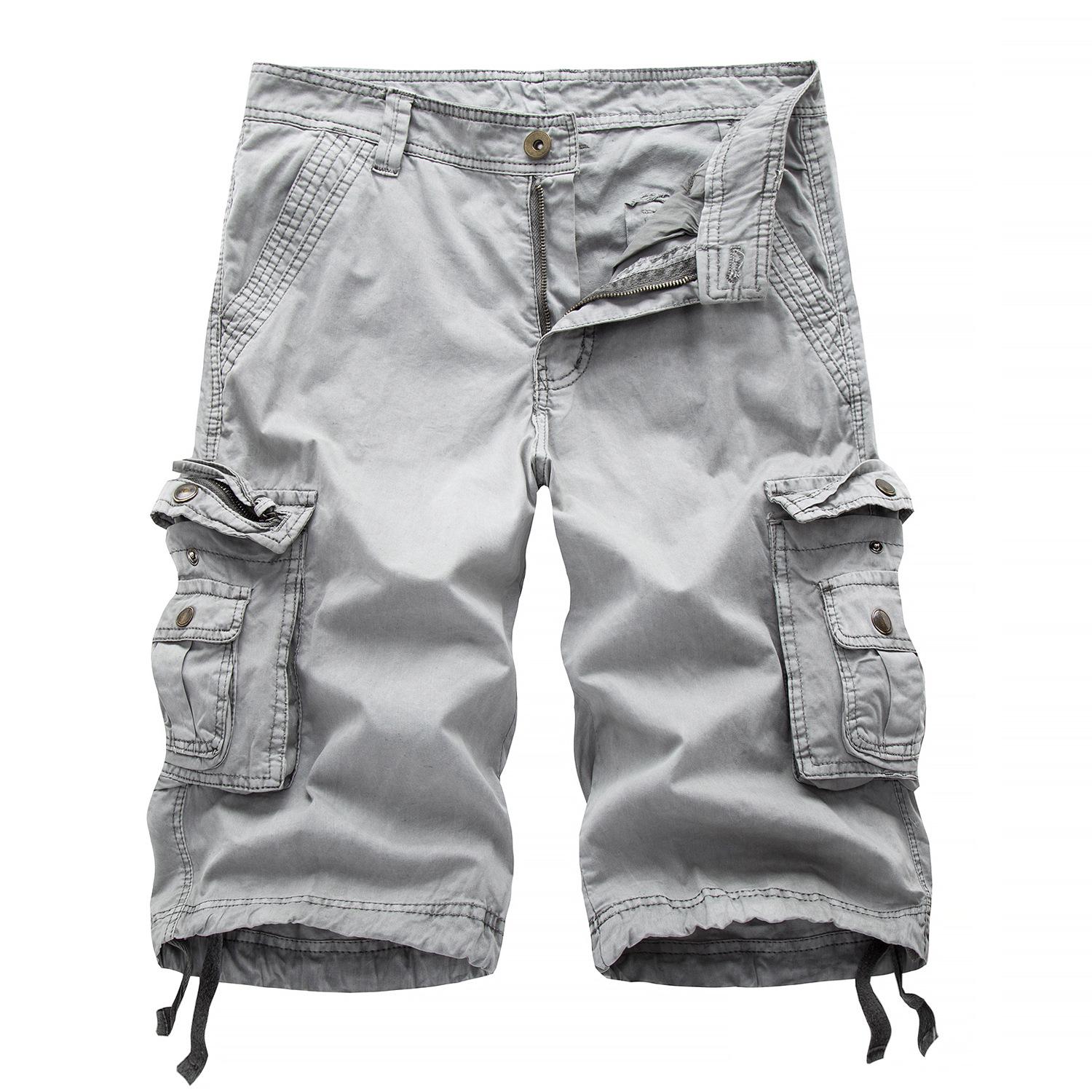 

Men s Cargo Shorts Mens Al Five-Point Shorts Big Pocket Sports Slacks Cargo Fashion Casual Sports Shorts 30 белый