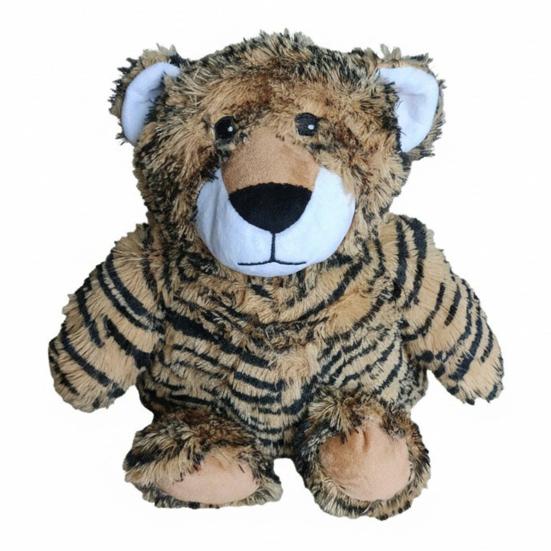 

Stuffed Tiger Dog Chew Toy Boredom Reduction Squeaky Tiger Plushie Handmade Soft Dog Teething Interactive Forest Animal Toy Pet Supplies Tiger
