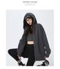 Korean-Style High-End Women's Drop Shoulder Hoodie Sweatshirt - Autumn 2024 Loose Casual Long-Sleeved Cardigan Jacket