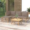 VidaXL Garden Lounge Set 5 Pcs with Taupe Cushions Bamboo 3155113
