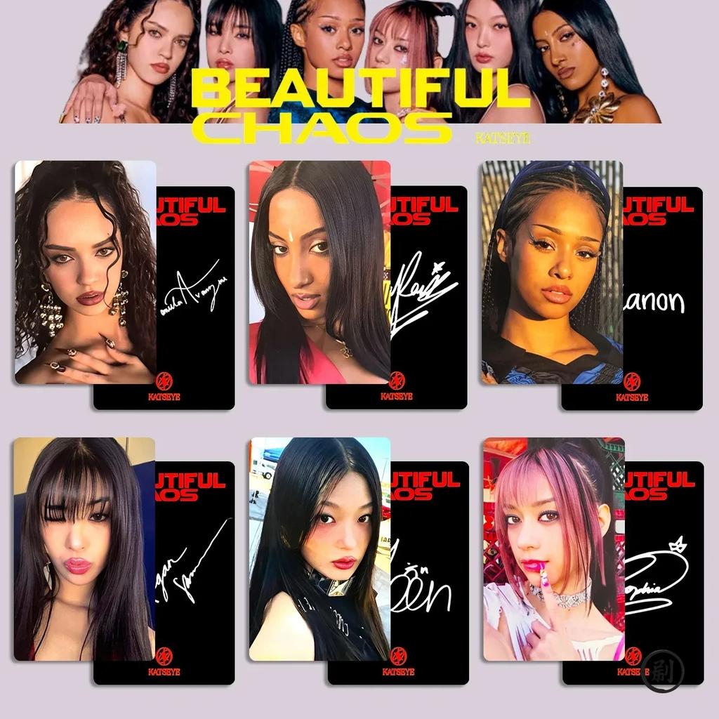 6Pcs Kpop Idol KATSEYE Lomo Cards New Album BEAUTIFUL CHAOS MEGAN Daniela MANON LARA SOPHIA HD Printd Photocards Fans Gifts