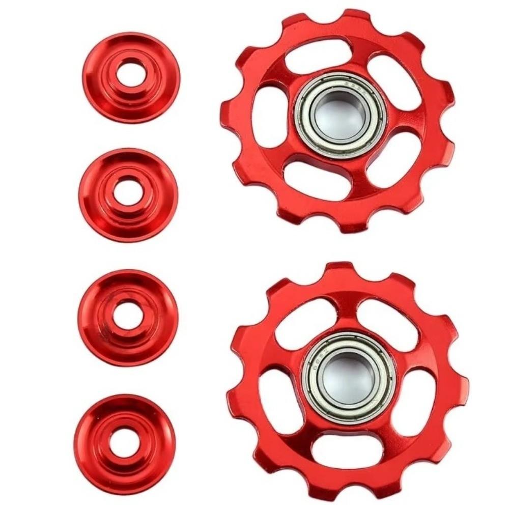 Sealed Bearing Bike Jockey Wheel Aluminum Zinc Zinc Alloy Bicycle Guide Roller for 2pcs Road Bike