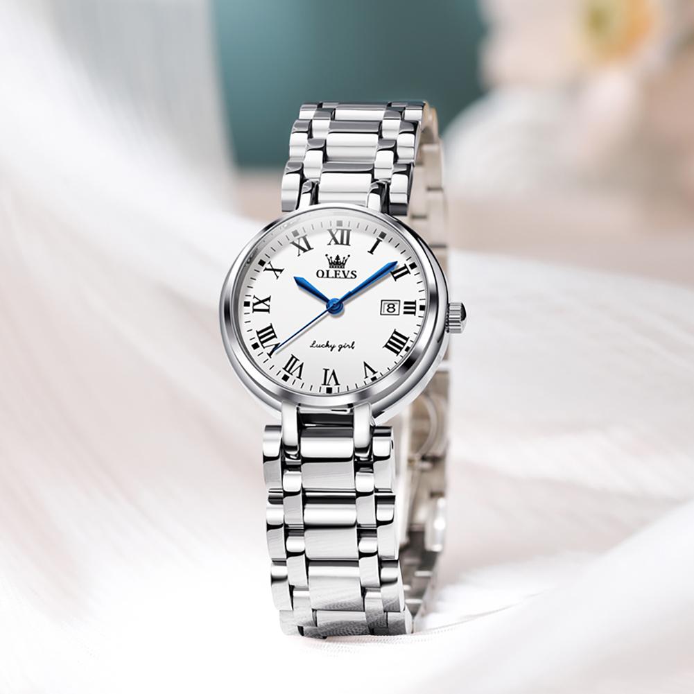 OLEVS Damenuhren Mode Leichter Luxus Original Armbanduhr Wasserdicht Leuchtend Quarz Damen Chronograph Datumsuhren