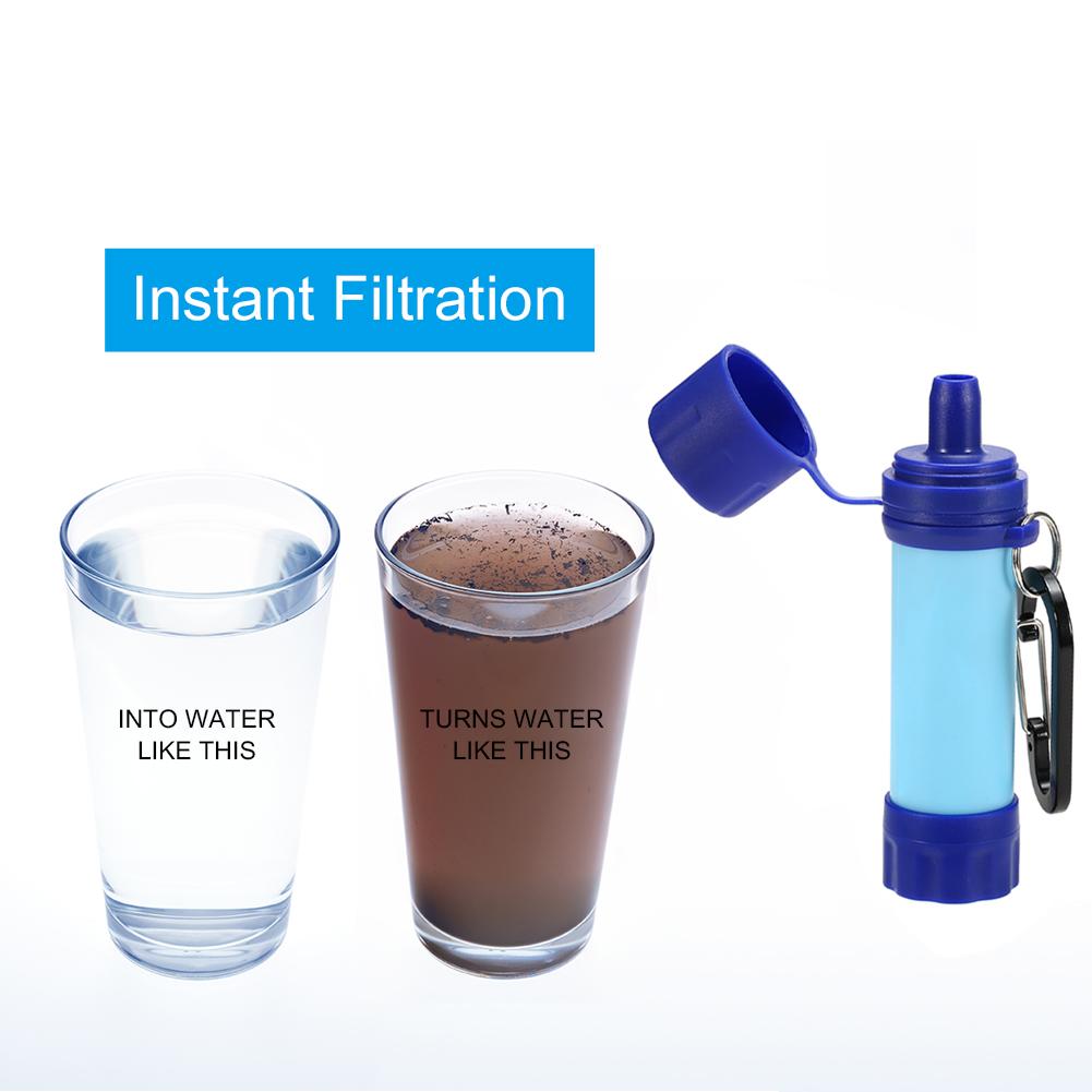 Water Filter Outdoor Personal Drinking Filter Portable Camping Emergency Gear Water Purifier for Hiking Trekking Travel