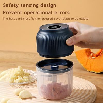 Yousheng Hachoir à ail électrique Mini rechargeable sans fil Hachoir à légumes avec 6 lames Hachoir à ail électrique portable pour gadget de cuisine