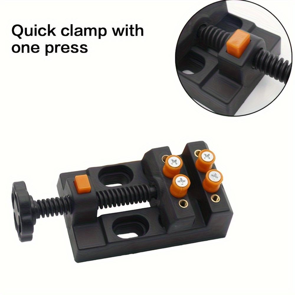 1pc Mini Drill Press Vise Clamp for DIY Jewelry and Crafts – Quick-Adjust 0-2 Inch (0-5.3cm) ABS Plastic Bench Vise with Olive Bodhi Bead Grip