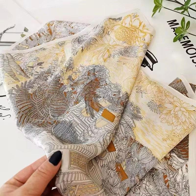 Bandanas Quadratisch 100% Seide Schal Damen Mädchen Stirnband Accessoires Taschentuch Halstuch Haarschal Modedruck Halstücher