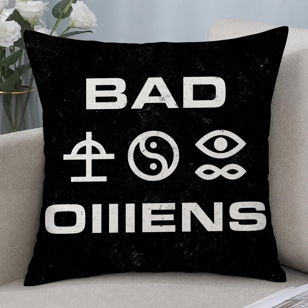 Band Bad Omens Cushion Cover Cushion Covers Natural Linen Breathable Sofa Bedroom Decor Pillowcase