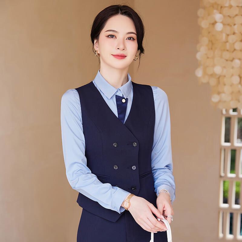 Treloman Women's Double-Breasted Professional Vest Suit