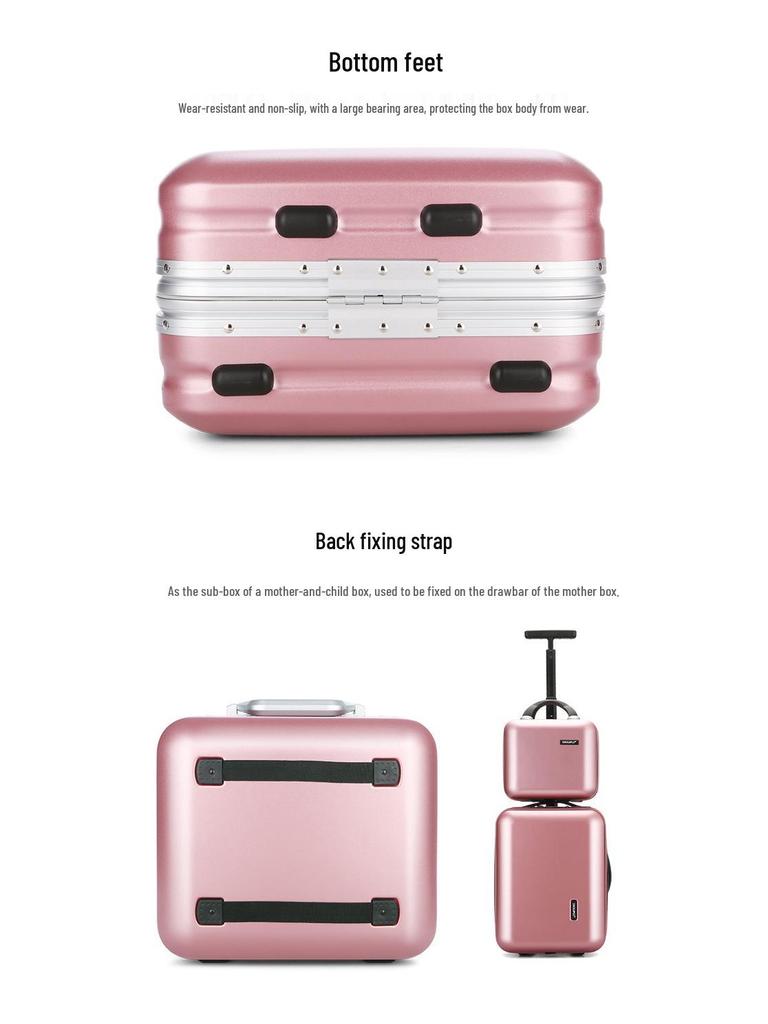Compact Fashion Handbag: Multifunctional Makeup Case and Portable Carry-on Zipper Suitcase.