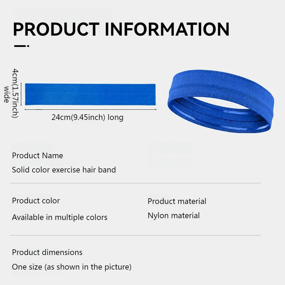 1Pcs Cycling Running Headband Lightweight Breathable Moisture Wicking Sweat Absorbent Seamless Nylon Sports Band Unisex