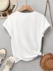 Crew Neck Short Sleeve Regular Fit Knit Fabric Summer Women'S Vintage Floral Tree with Colorful Butterflies Print T-Shirt