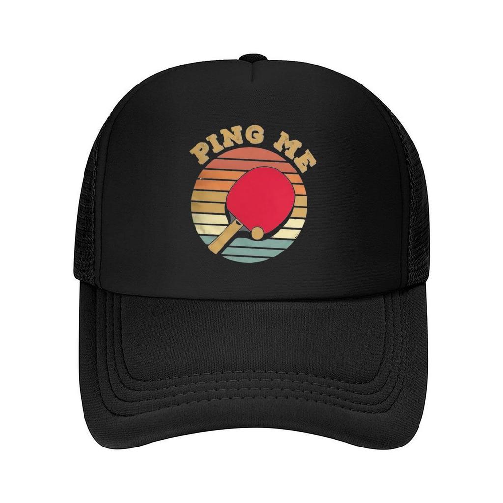 Retro Ping Pong Ping Me Graphic Mesh Baseball Cap Casual Hat Outdoor  For Womens Unisex FeUnisex