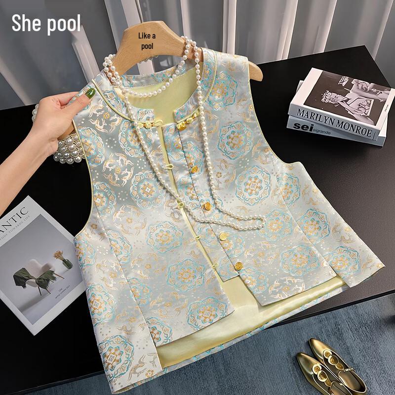 Women s New Chinese Style Jacquard Vest XL