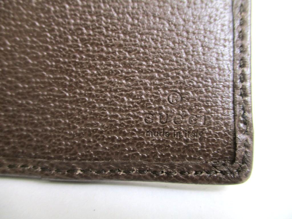 Authentic GUCCI JUmbo GG Canvas Brown Leather Bifold Bill Wallet #805  Refurbished
