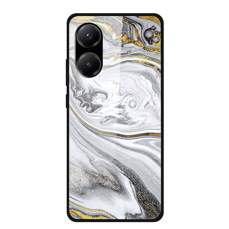 Tempered Glass Case For Poco X7 Pro Back Cover PC Hard Shockproof Cases for Xiaomi PocoX7 Pro Funda Marble Texture Fashion Coque