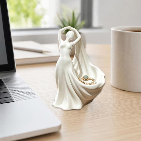 Ballet Dancer Jewelry Tray, 3D Printed Ring Holder for Dresser, Cute Ballerina Trinket Dish for Earrings, Gift for Women