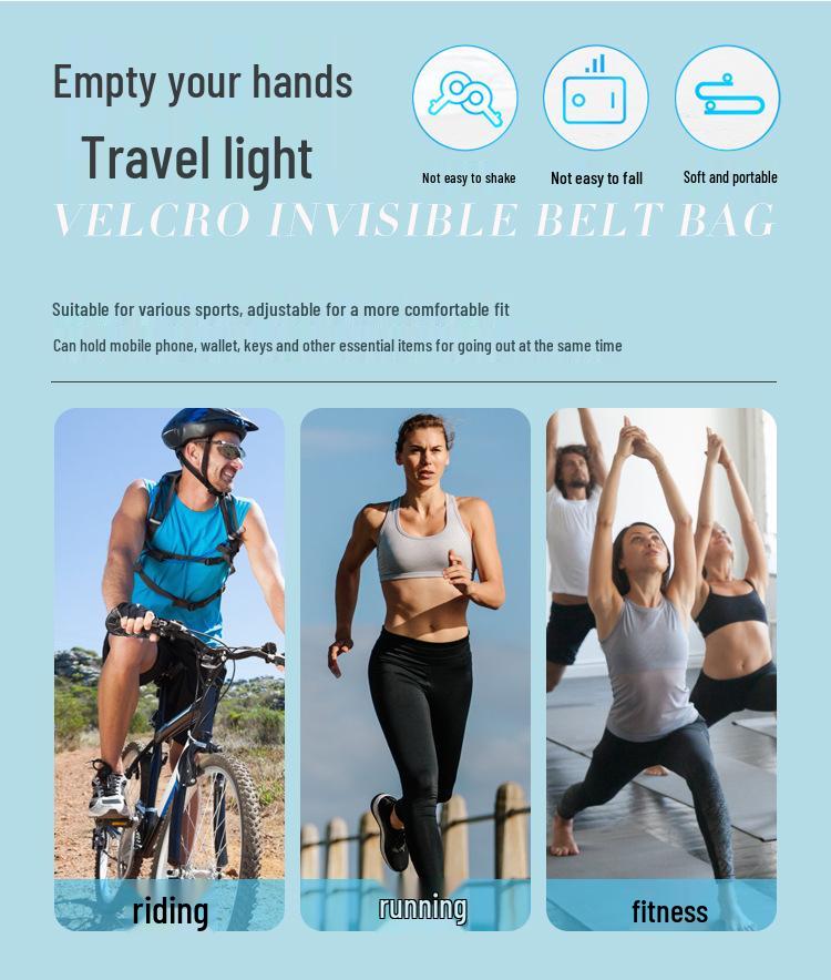 Adjustable Elastic Waist Pack with Water Bottle Holder and Phone Pocket