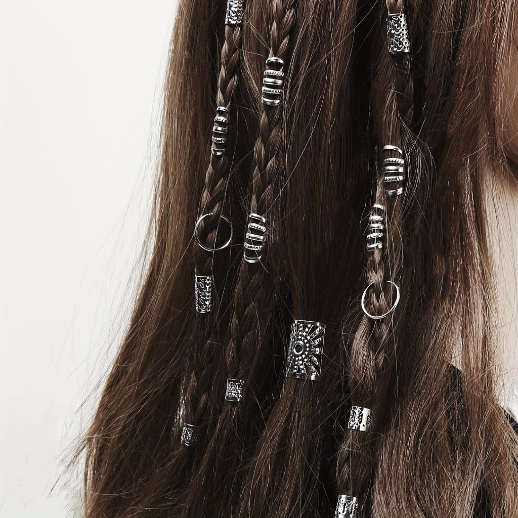 pcs European and American popular DIY wig dreadlocks jewelry accessories hollow braids hair extension ring jewelry