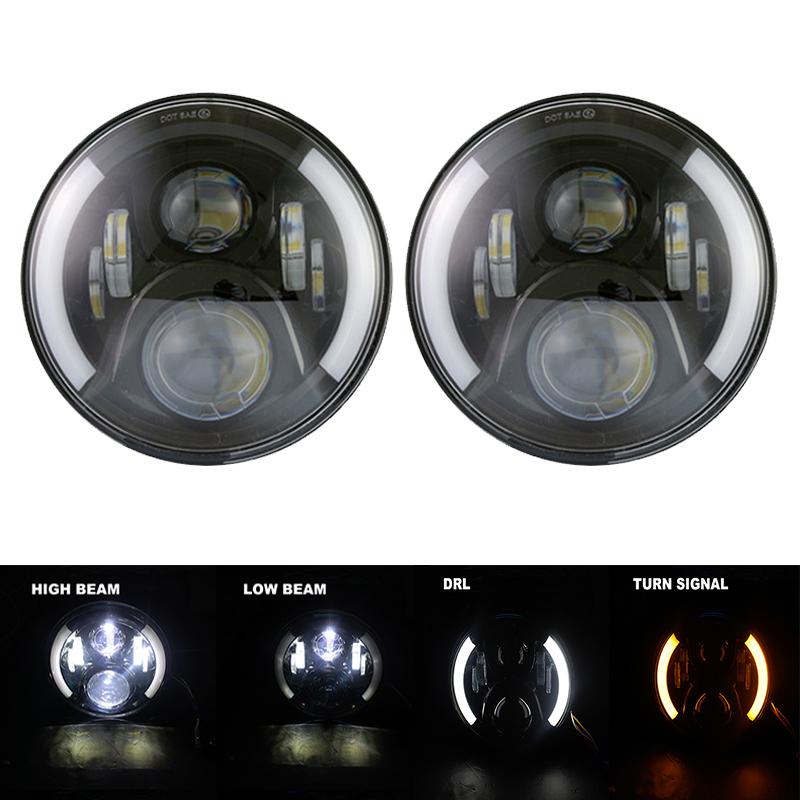 For Nissan Patrol Y60 Hummer H1&H2 Lada 4X4 7inch LED Headlight DRL For Jeep Wrangler TJ JK LJ CJ 7inch for Land Rover Defender