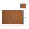 1/6/10sets Square Cowhide Pattern Faux Leather Placemats and Coaster Set,Heat Resistant Non-Slip Kitchen Dining PU Table Mats