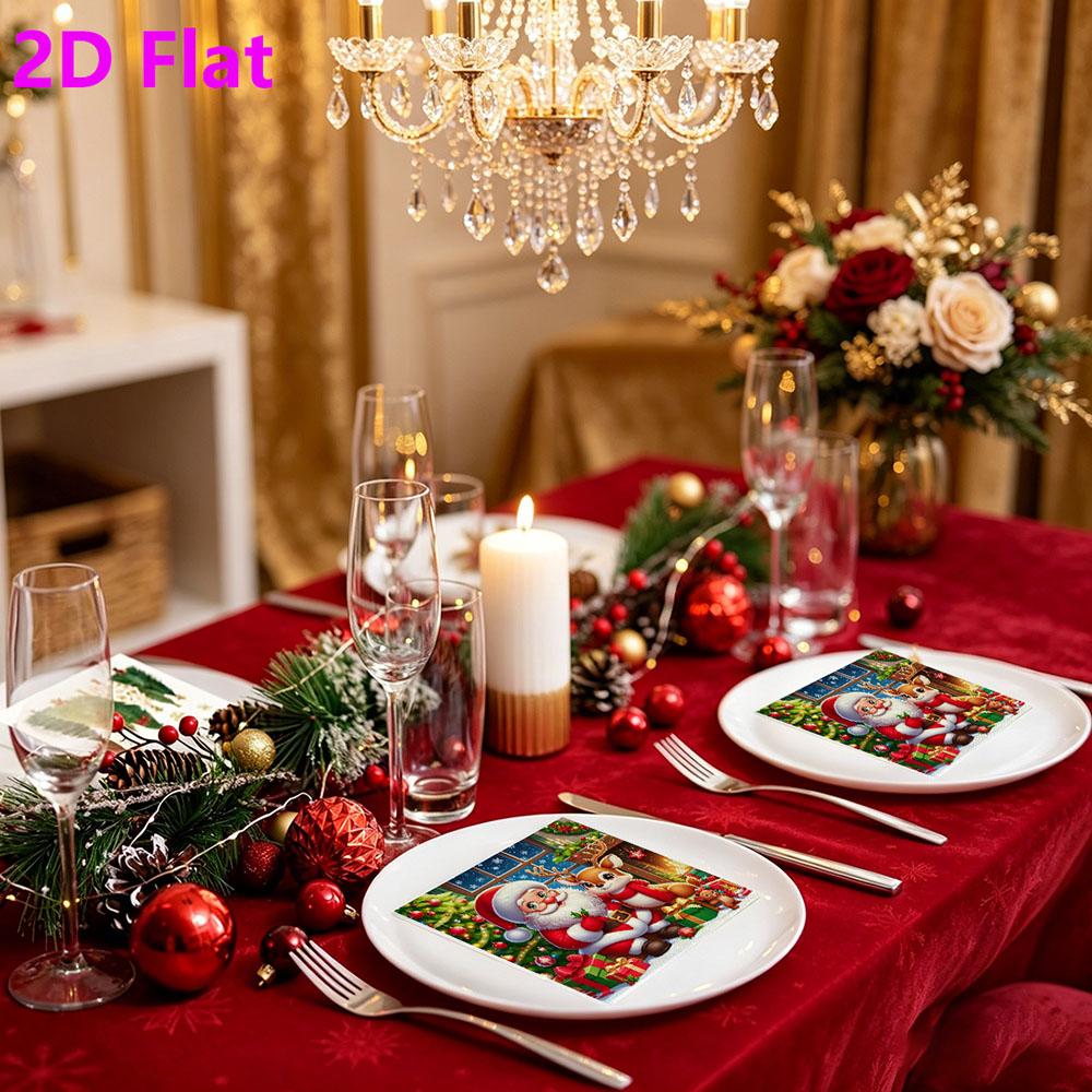 20pcs Disposable Napkins with The Elderly and Elk Pattern Print for Wedding,Parties,and Daily Use for Thanksgiving Fall Christmas Table Decoration