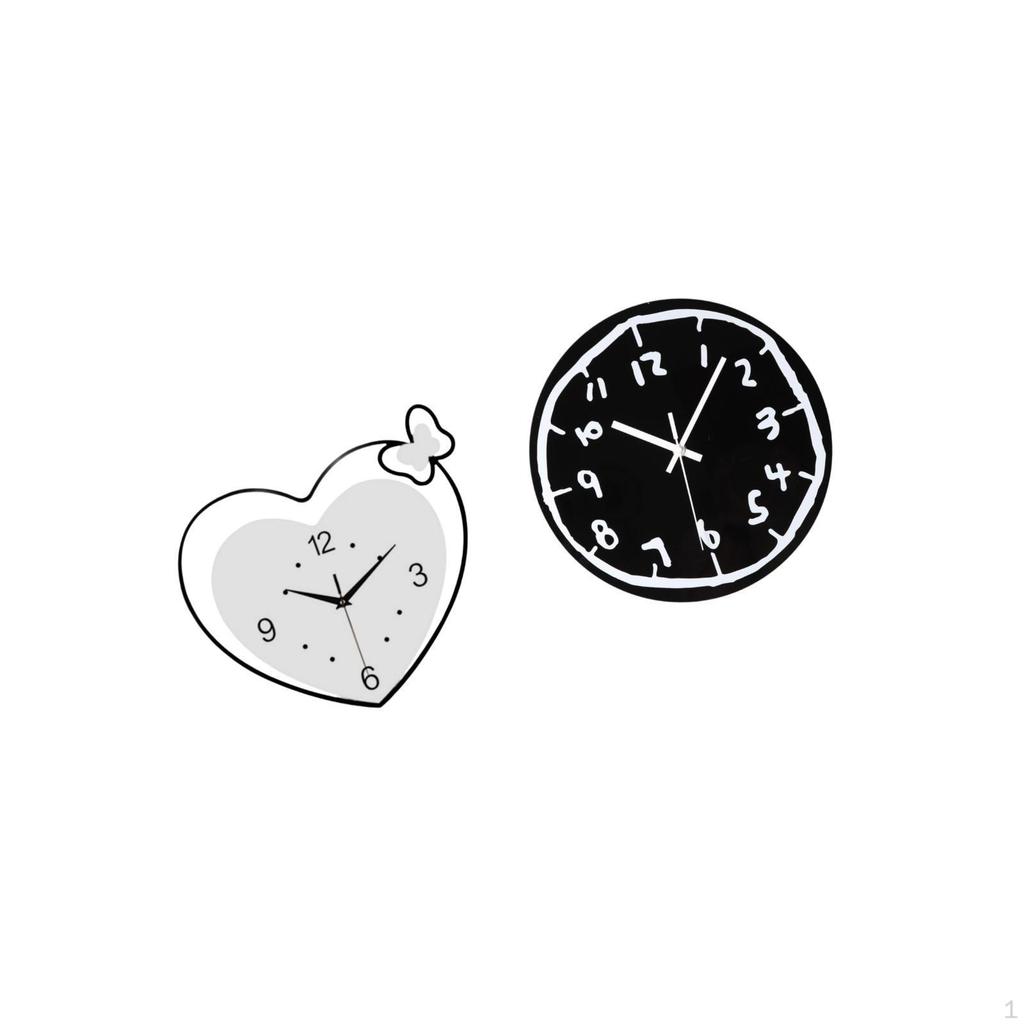 Heart Shape Acrylic Wall Clock Decoration Creative Modern Silent Minimalist Art Design Quiet