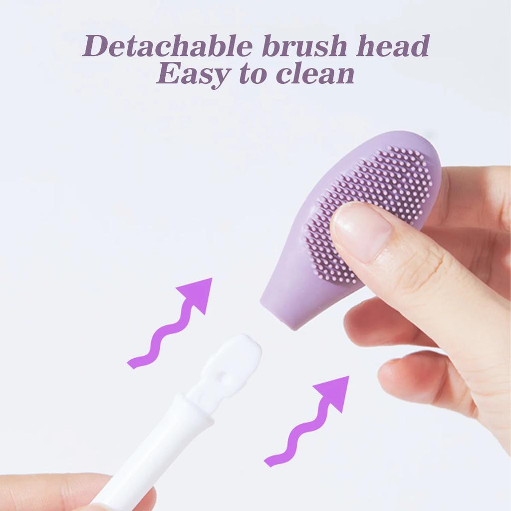 1/2/4pcs 2-in1 Silicone Facial Cleansing Brush, Pore Scrubber & Exfoliator for Blackhead Removal, Deep Cleaning Manual Tool