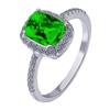 Multi-Color Rectangular Gemstone Ring: Classic Square Diamond Engagement Silver Jewelry