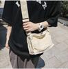 2024 Japanese Ins Canvas Retro Women's Shoulder Bag with Frayed Edges