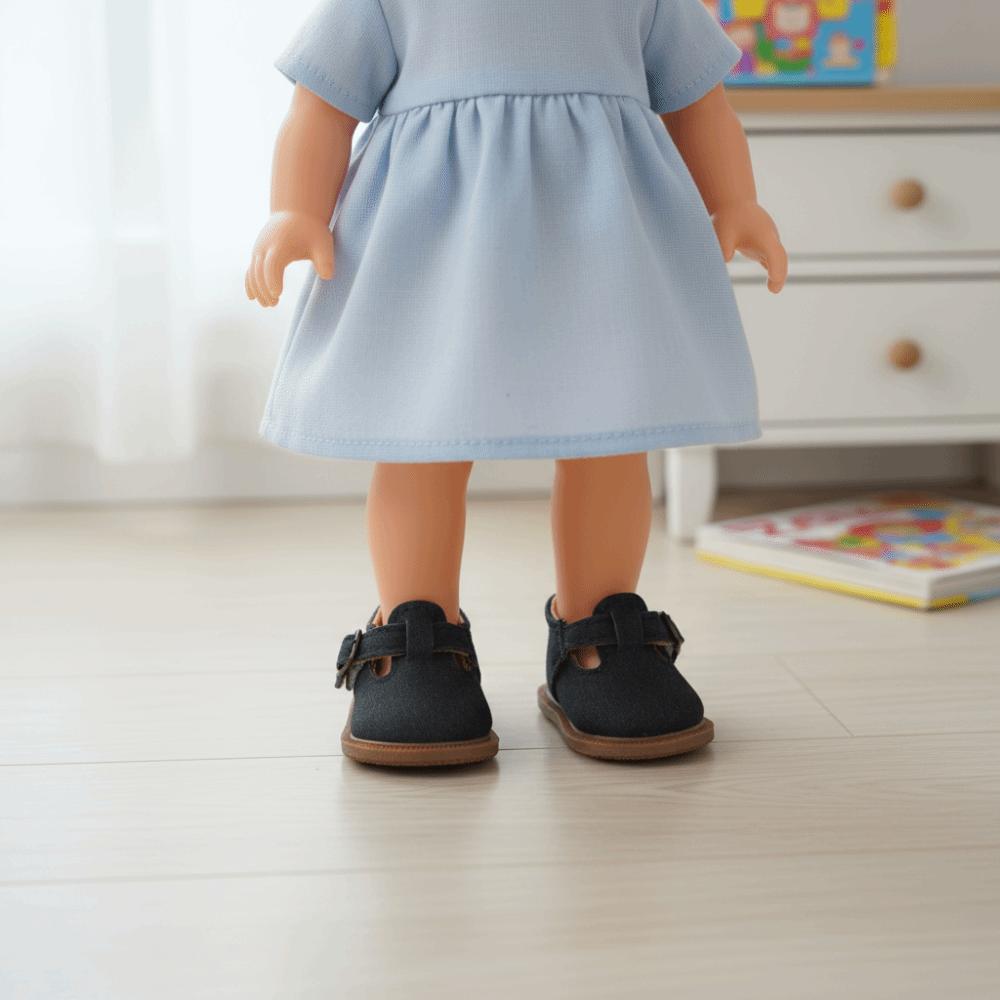 1pair Black Brown Doll Leather Shoes Boots Pretend Play Dolls Uniform Shoes Bjd Doll Shoe  For Penny