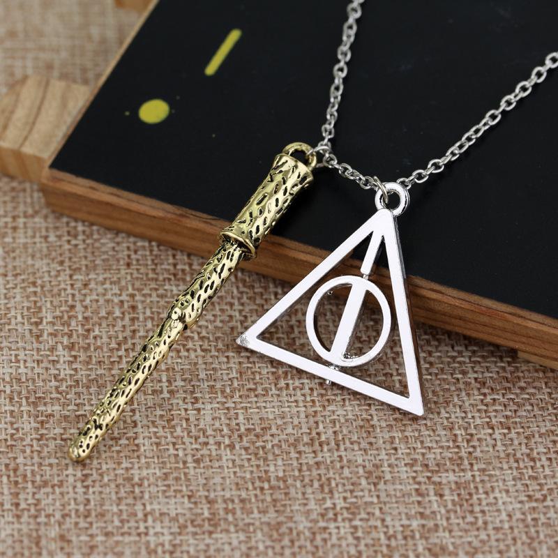 Harry Potter Necklace Time Turner Necklace Broom Pendant European and American Accessories 60CM