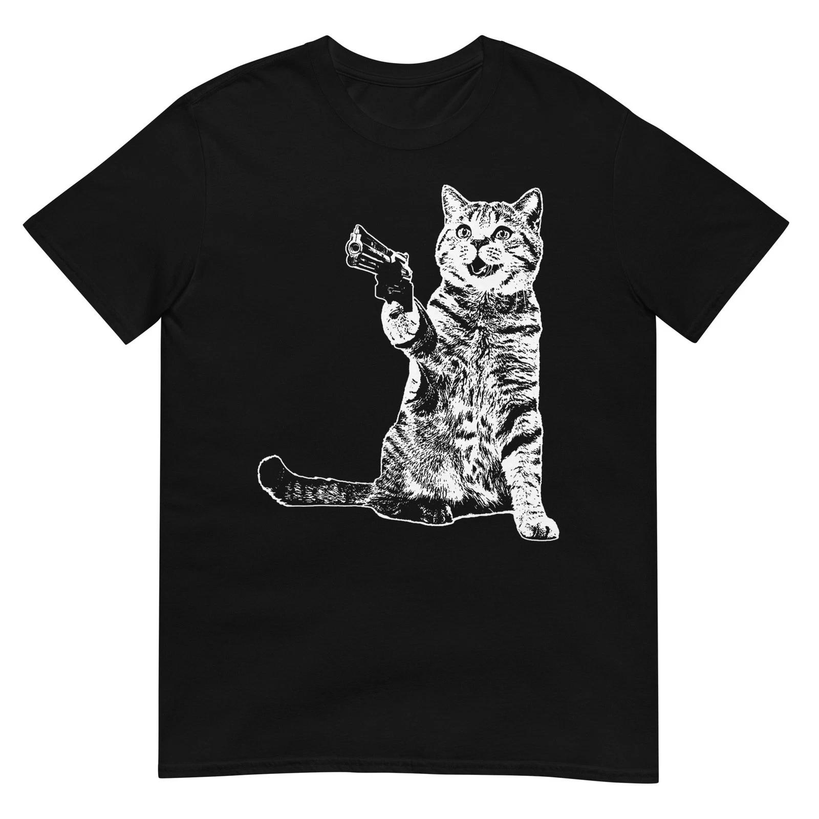 Gun Kitty Funny Cat T-Shirt T-Shirt L