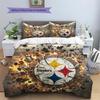 Pittsburgh Steelers3 Pattern Bedding Quilt Set  Home Decoration  Gift (1 * Duvet Cover + 2 * Pillowcase  Without Core)