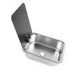 RV Single Bowl Bar Sink 15 X 11 X 5.4in Square Stainless Steel with Tempered Glass Lid and 40mm Drain Hole for Caravan