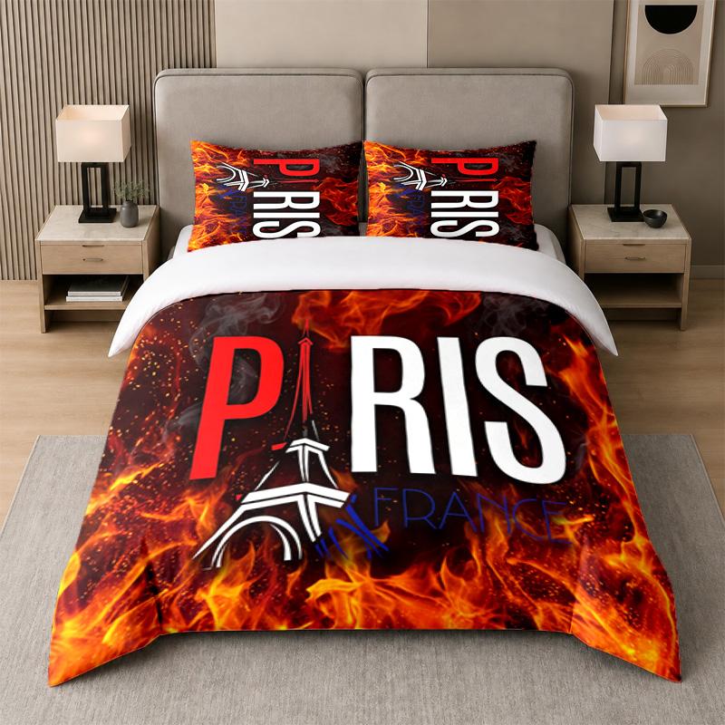 3Pcs Bedding SetFrance Football Soft Bed Sheet and Two Pillowcases Home Bedroom Decor
