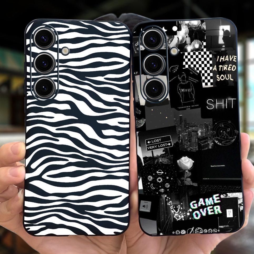 For Samsung S24 Ultra S24 Plus Case For Samsung Galaxy S24 A24+ Phone Cover Cute Cat Moon Night Cow Soft Silicone Case Coque Bag