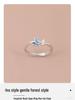 S925 Sterling Silver Blue Butterfly Open Ring: Women's Fashionable High-End Index Finger Accessory