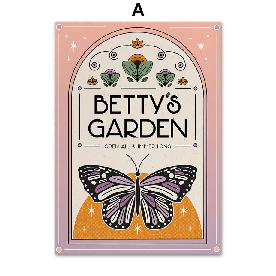 Sun Rainbow Butterfly Car Flower Bird Abstract Poster Print Wall Art Canvas Painting for Living Room Bedroom Modern Home Decor