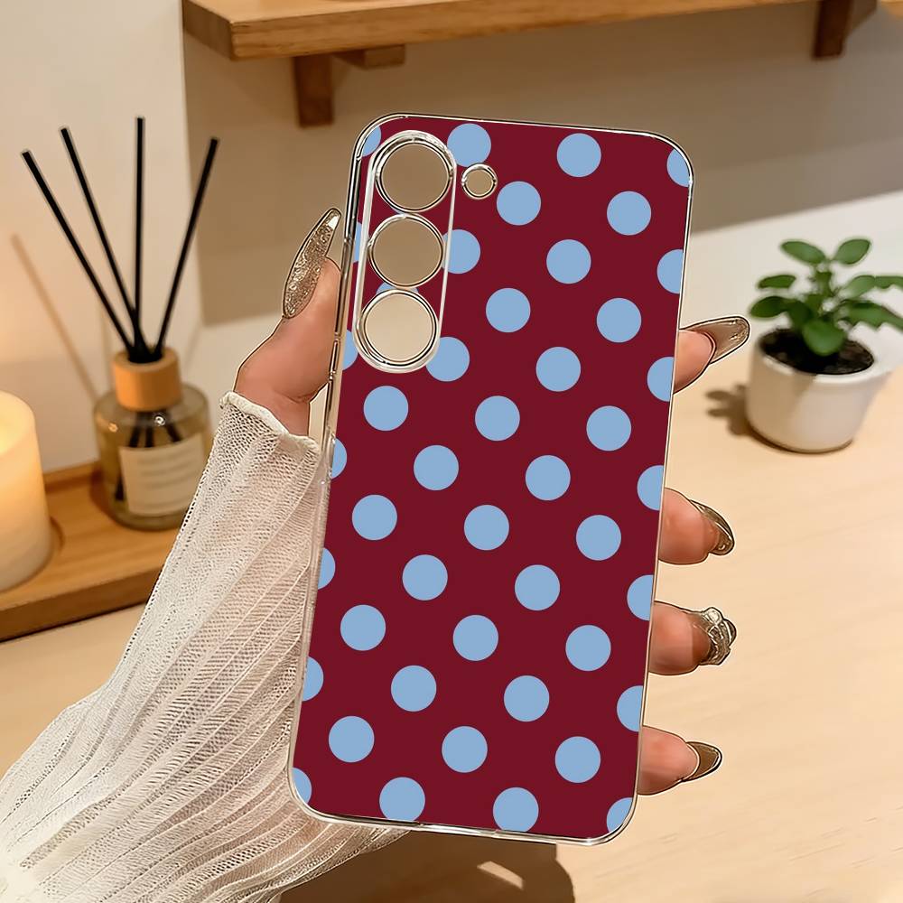 Ins Style P-Polka Dot Vintage Phone Case For Samsung Galaxy A71,A70,A52,A51,A40,A30 Transparent Cover