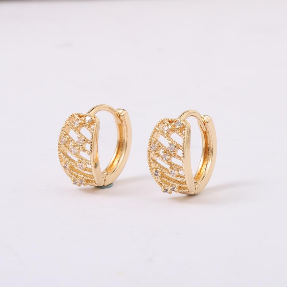 2pair Dainty Small Hoop Earrings for Women Cubic Zirconia  Jewelry Daily Accessories