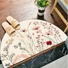 Semi Circle Art Flower Carpet Entrance Bathroom Absorbent Non Slip Floor Mat Ins Style Home Decoration