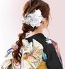 hair accessory set for furisode white lace and perfect for and other Japanese or including visiting and other stylish kimonos Two-piece coming-of-age