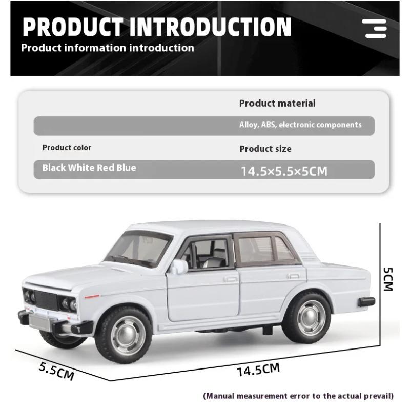 1/32 Retro LADA Alloy Car Model Toys, Car Center Console Interior Decorations, Cool Desktop Ornaments, Adult Christmas/Birthday Gifts