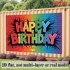 Cheerful Birthday Banner, Photo Backdrop Wall Decor for Party