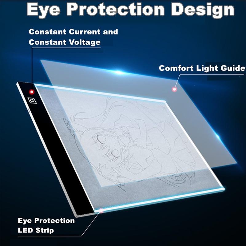 A4 LED Painting Pads Digital Graphics Pad LED Sketching Light Box Copy Board for Drawing Artists Sketching
