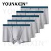 5 Pcs Men's Cotton Boxer Briefs Breathable Soft Knickers Solid Color Daily Casual Panties Big Size L XL XXL 3XL 4XL 5XL 6XL